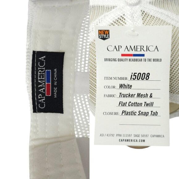 Del Monte Quality Mesh Snapback Cap Embroidered Logo Patch Trucker Baseball Hat - Picture 8 of 13